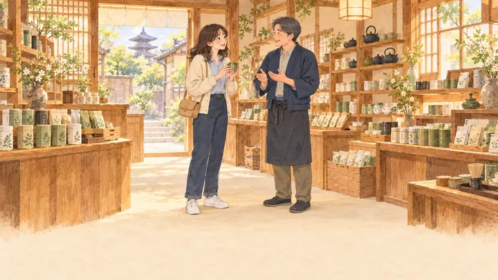 차 가게에서 추천받기